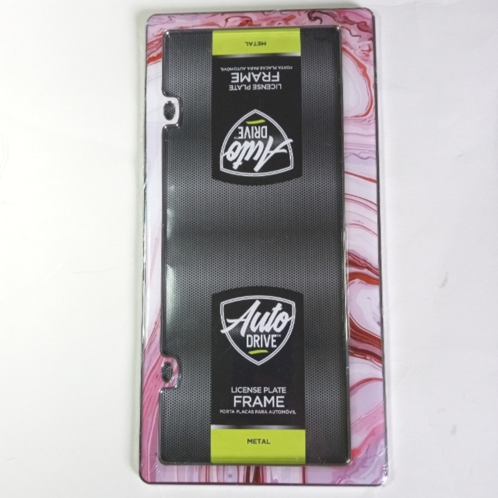 Auto Drive Pink metal License Plate Frame New Pinkcore